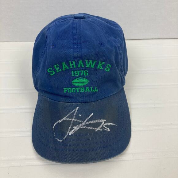 Puma Label Seattle Seahawks Hat Blue 1976  Football Green Embroidered NFL Sign - Picture 1 of 9